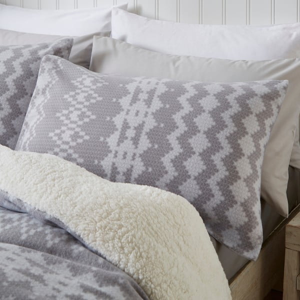 Šedé fleecové povlečení 200x200 cm Alpine - Catherine Lansfield-image-2