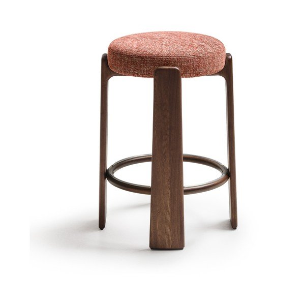 Barová stolička z jasanového dřeva v terakotové barvě/v tmavě přírodní barvě (výška sedáku 75 cm) Granite – Kave Home-image-2