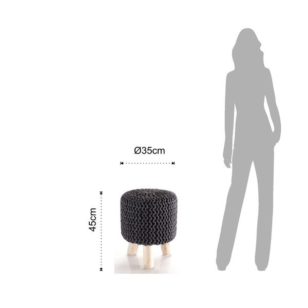 Šedý pletený puf Tomasucci Knit-image-1