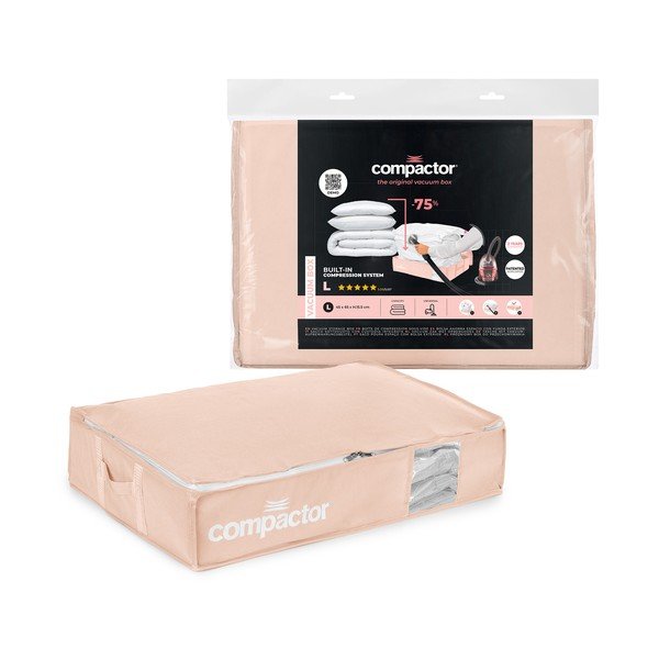 Vakuový plastový úložný box pod postel 65x45x15,5 cm Pink Edition – Compactor-image-4
