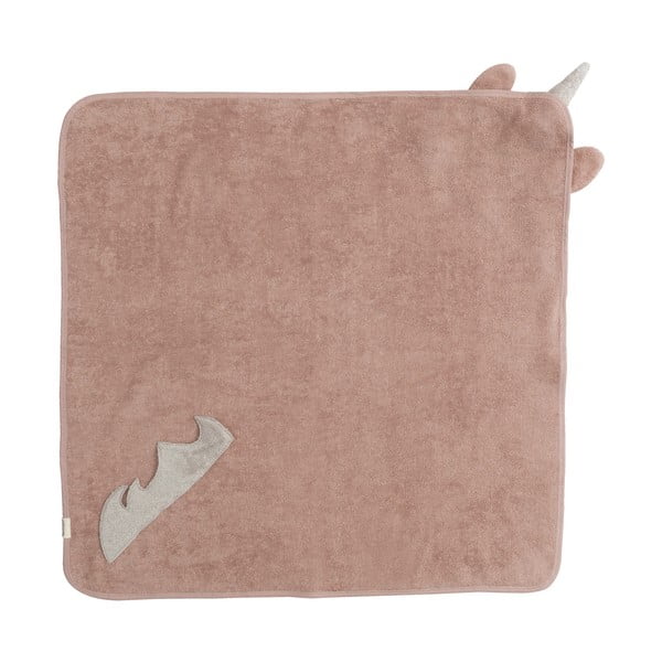 Růžová bavlněná dětská osuška s kapucí 75x75 cm Unicorn – Kindsgut-image-2