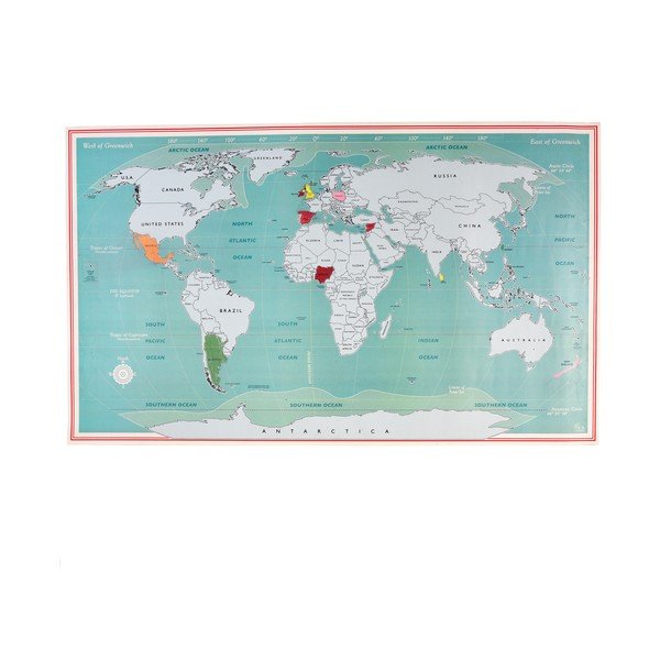 Stírací mapa 87x52 cm World Map – Rex London
