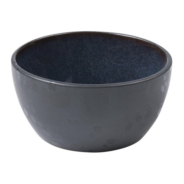 Černá kameninová miska s vnitřní glazurou v tmavě modré barvě Bitz Mensa, průměr 10 cm
