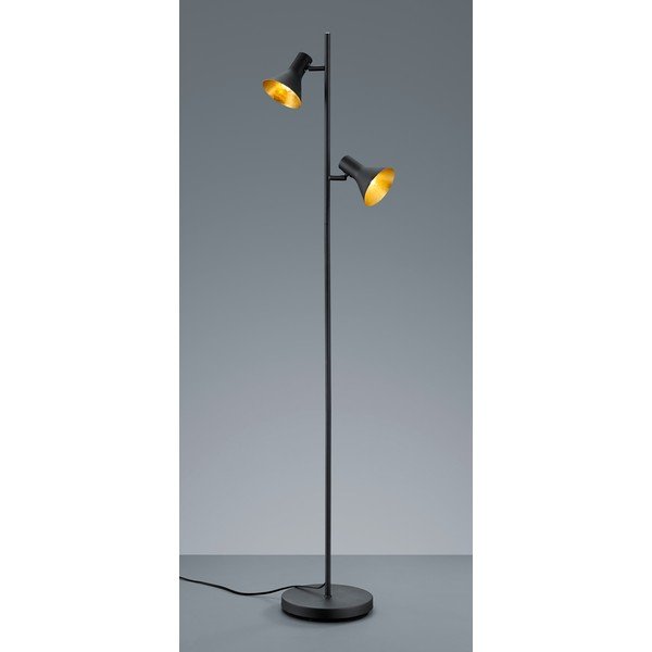 Černá stojací lampa s kovovým stínidlem (výška 144 cm) Nina – Reality-image-3