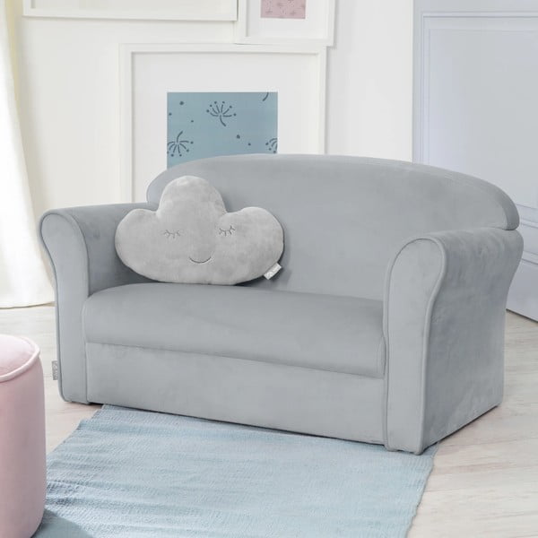 Světle šedá sametová dětská pohovka 78 cm Lil Sofa – Roba-image-1