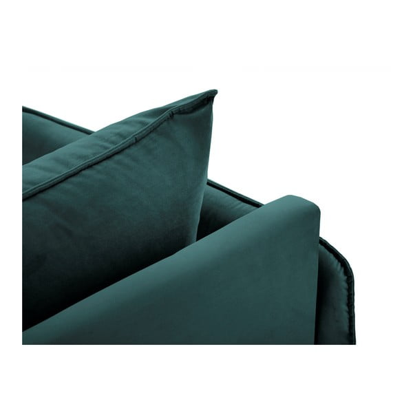 Petrolejově zelená sametová lenoška Cosmopolitan Design Vienna, pravý roh-image-4