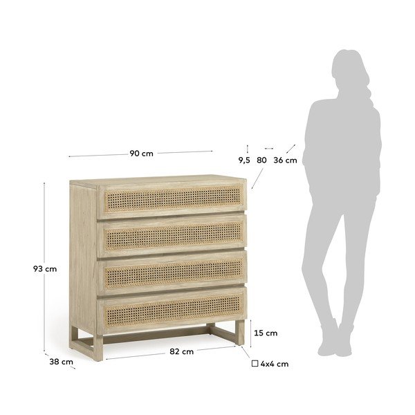 Komoda se 4 zásuvkami z dřeva Mindi Kave Home Rexit-image-2