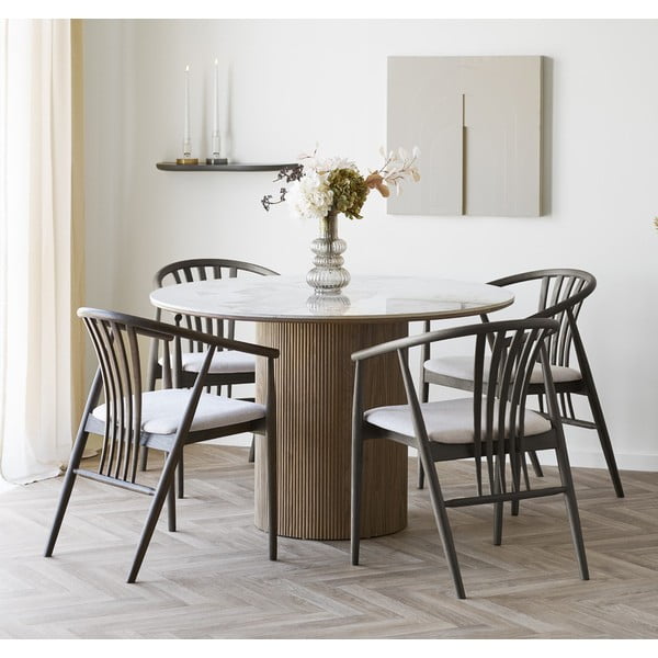 Kulatý jídelní stůl s deskou v dekoru mramoru ø 120 cm Athens – House Nordic-image-1