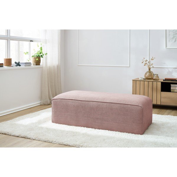 Růžová manšestrová modulární podnožka Megeve – Bobochic Paris-image-1