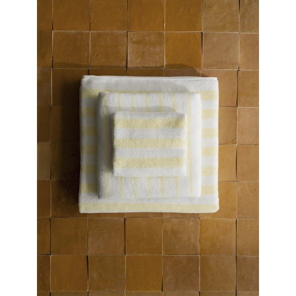 Světle žluté/bílé froté ručníky v sadě 2 ks z bio bavlny 30x50 cm Arto – Blomus-image-1