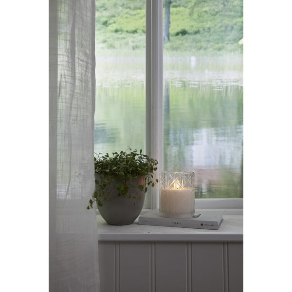 Bílá LED vosková svíčka ve skle Star Trading Flamme Romb, výška 12,5 cm-image-3