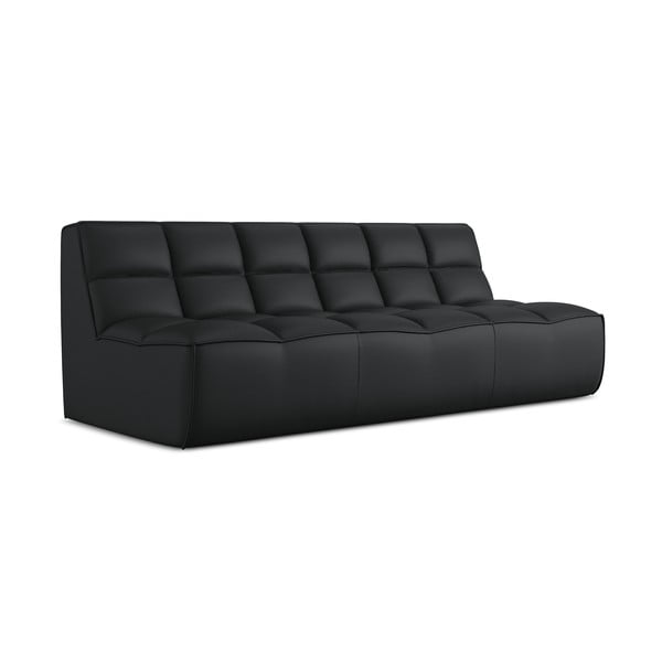 Černý modul pohovky z imitace kůže Kalai – Makamii-image-1