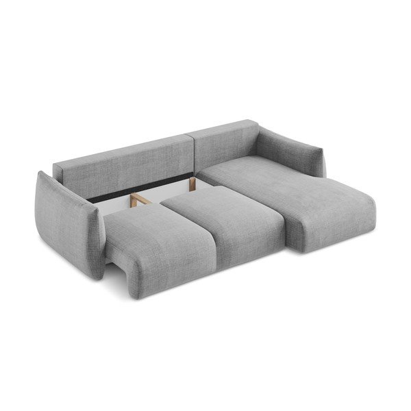 Světle šedá rozkládací rohová pohovka (pravý roh/s lenoškou) Leila – Makamii-image-4