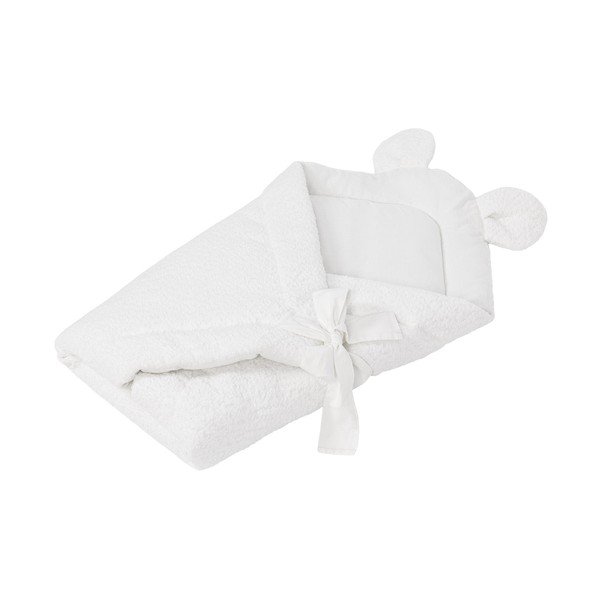Bílá dětská zavinovačka z materiálu bouclé 35x65 cm – Meowbaby-image-1
