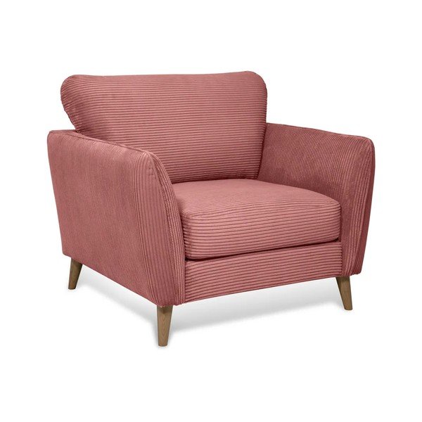 Růžové manšestrové křeslo Paris – Scandic