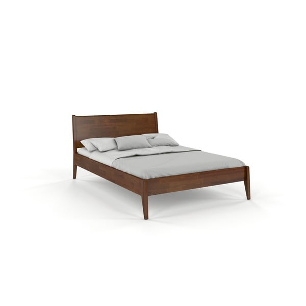 Dvoulůžková postel z borovicového dřeva v přírodní barvě 140x200 cm – Skandica