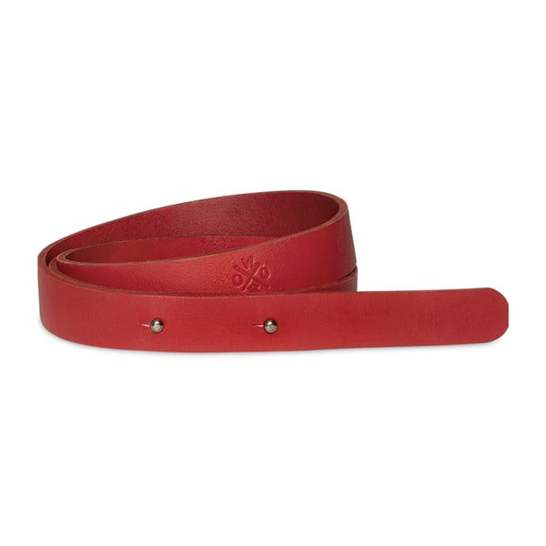 Červený dámský kožený pásek Woox Bini Purpurea, délka 102 cm