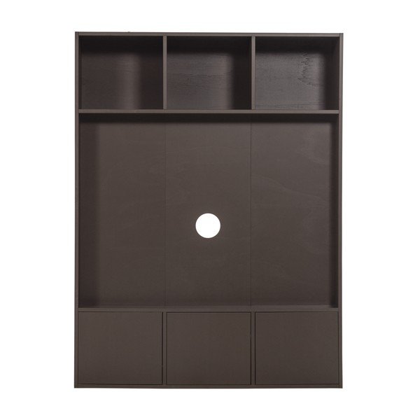 Tmavě hnědá TV sestava z borovicového dřeva 160x215x40 cm Meggy – WOOOD-image-2