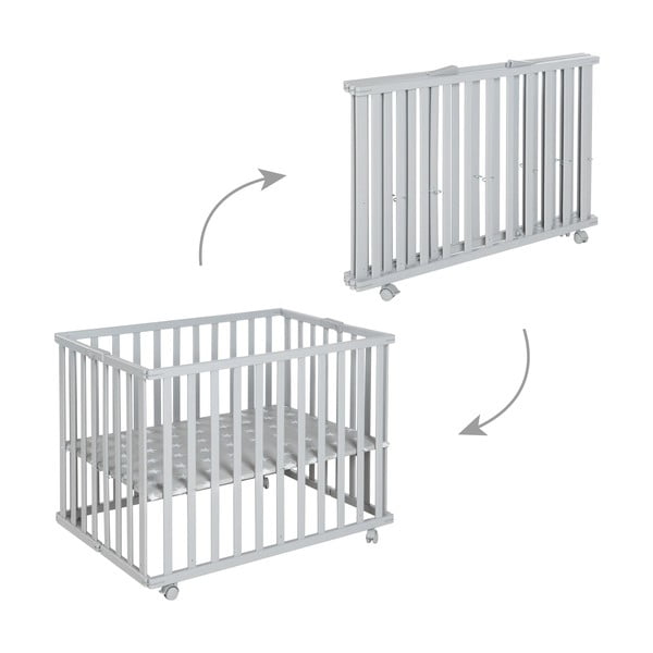 Šedá dětská ohrádka 100x75 cm – Roba-image-3