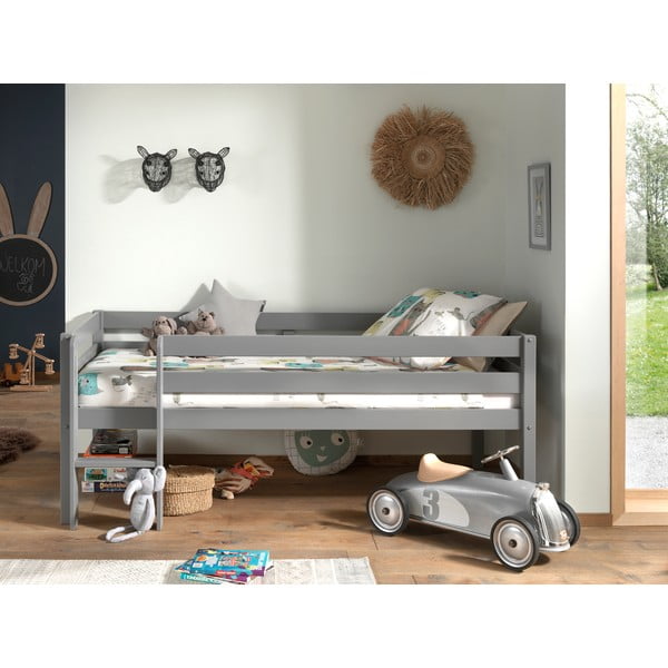 Šedá dětská vyvýšená postel Vipack Pino, 90 x 200 cm-image-3