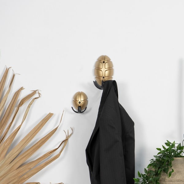 Černý/ve zlaté barvě nástěnný plastový háček Tick – Spinder Design-image-3