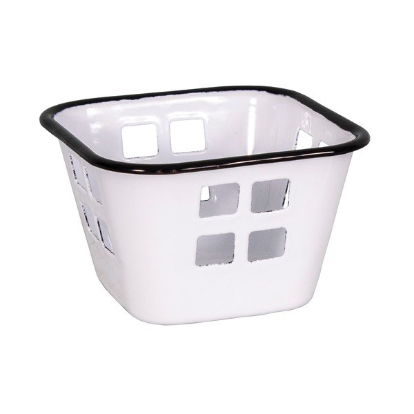 Bílá smaltová mísa Antic Line Carre, 15 x 15 cm