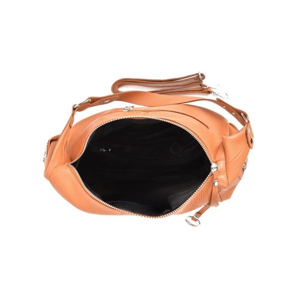Koňakově hnědá kožená kabelka Mangotti Bags Claudia-image-4