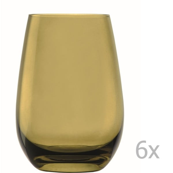 Sada 6 olivově zelených sklenic Stölzle Lausitz Elements, 465 ml