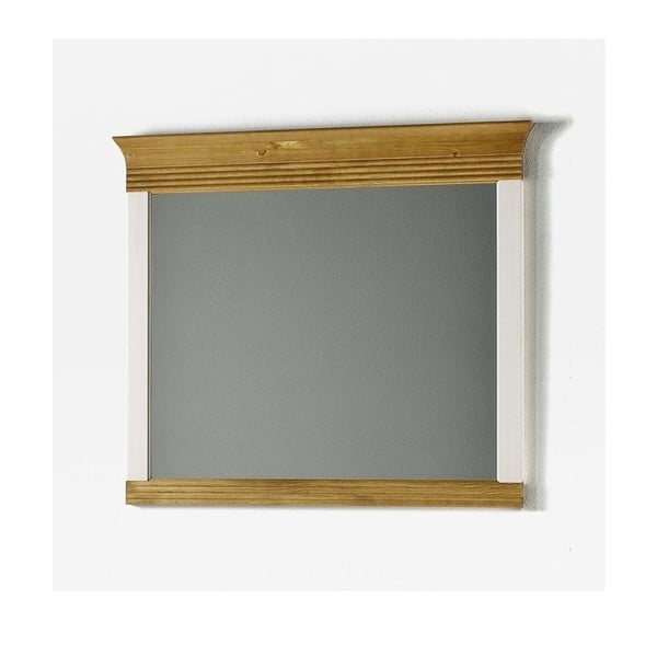 Bílé nástěnné zrcadlo  z borovicového dřeva SOB Harald