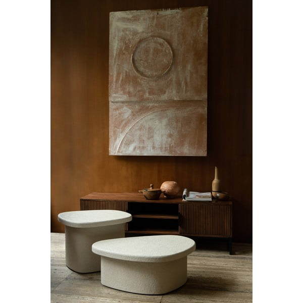 Béžový konferenční stolek v dekoru mramoru 49x74 cm Veda – Dutchbone-image-1