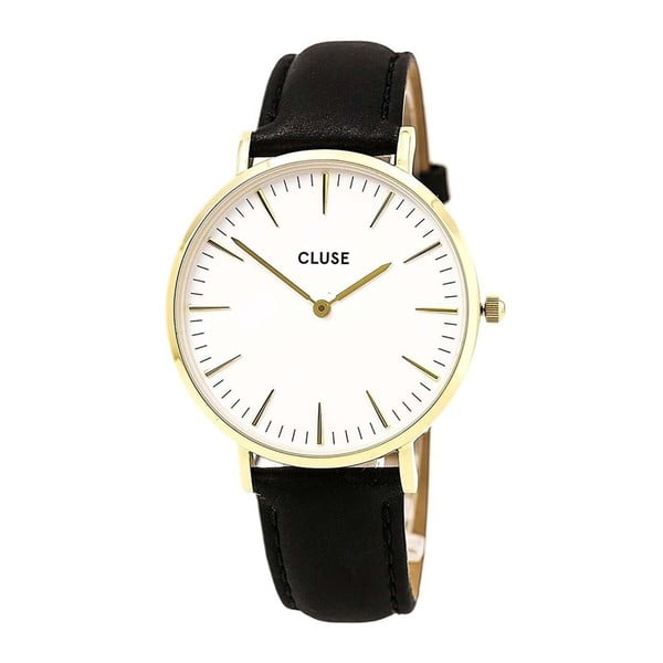 Dámské hodinky s koženým řemínkem Cluse La Bohéme White Black
