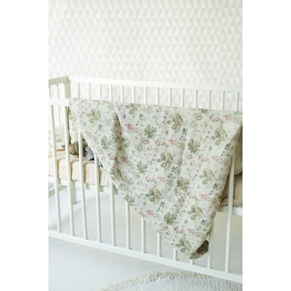 Dětské béžové lněné povlečení Linen Tales Botany, 70 x 100 cm-image-1