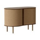 Hnědo-světle hnědá komoda v dekoru dubu s posuvnými dveřmi 100x67x50 cm Audacious – UMAGE