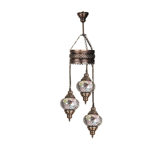Skleněná ručně vyrobená závěsná lampa Three Khalesi, 13 cm