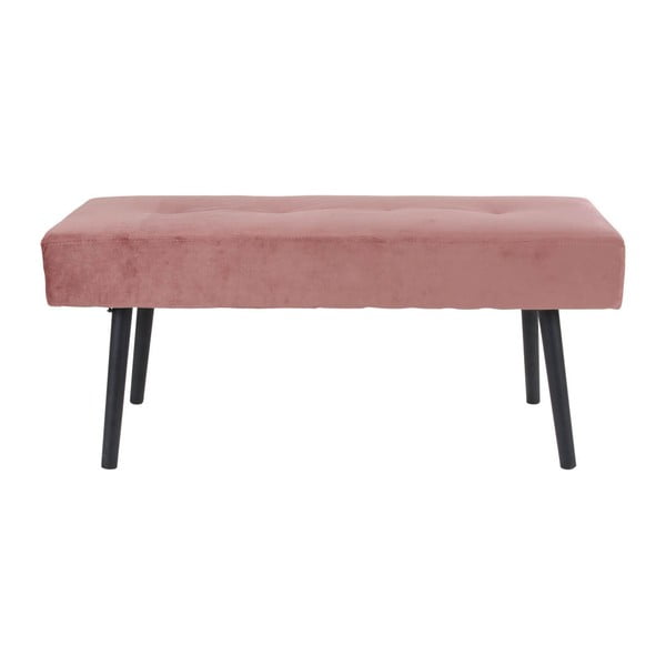 Růžová polstrovaná lavice se sametovým potahem House Nordic Skiby, 100 x 35 cm