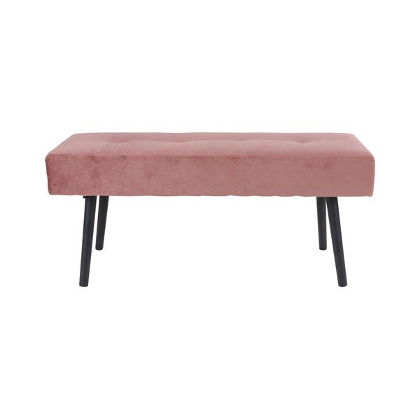 Růžová polstrovaná lavice se sametovým potahem House Nordic Skiby, 100 x 35 cm