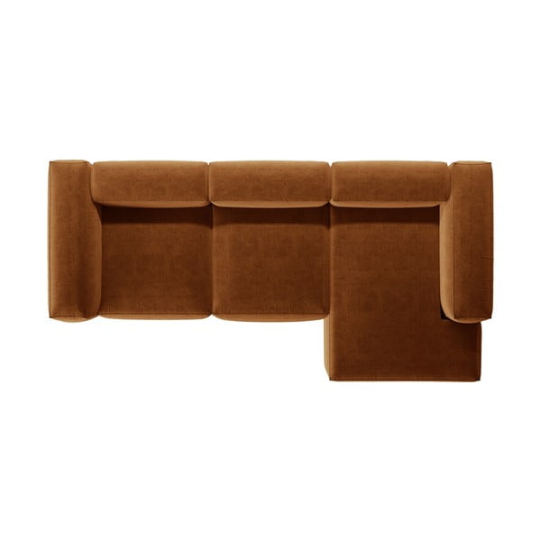 Rohová pohovka v cihlové barvě (pravý roh/s lenoškou) Bergamo – Cosmopolitan Design-image-3