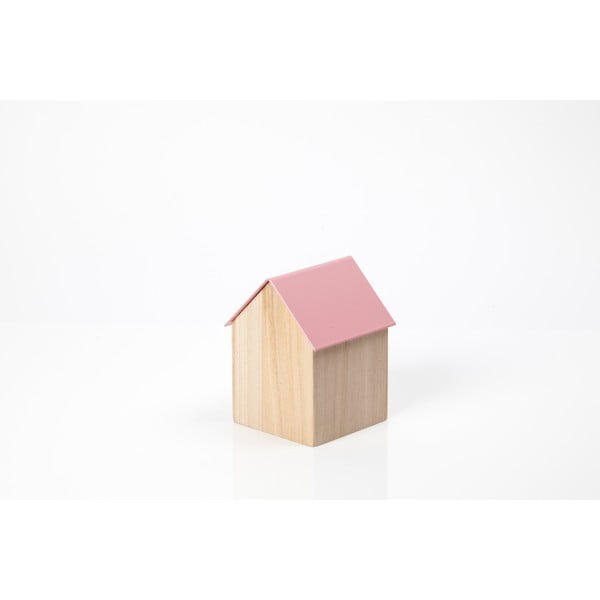 Růžový úložný box House Small