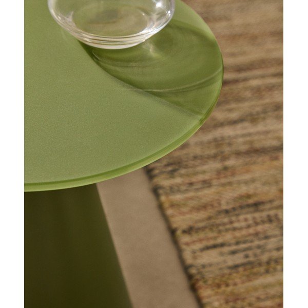 Kulatý odkládací stolek se skleněnou deskou ø 30 cm Wilshire – Kave Home-image-2