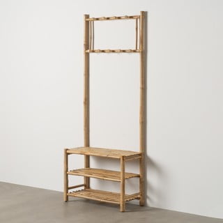 Bambusová předsíňová sestava v přírodní barvě 70x175x32 cm Manali – Ixia
