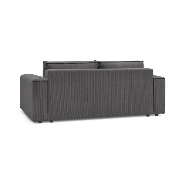 Tmavě šedá manšestrová rozkládací pohovka 245 cm Nihad – Bobochic Paris-image-4