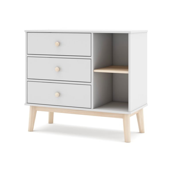 Bílá nízká dětská komoda 90x81 cm Esteban – Marckeric-image-2