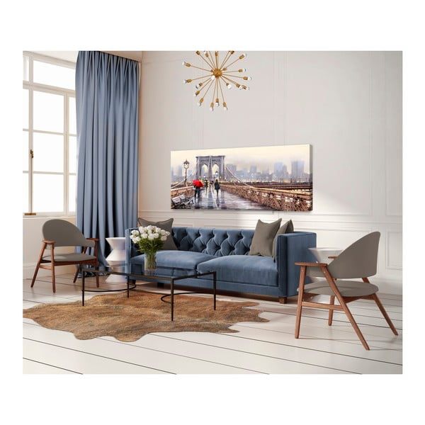 Obraz Styler Canvas Watercolor New York Bridge, 45 x 140 cm-image-1