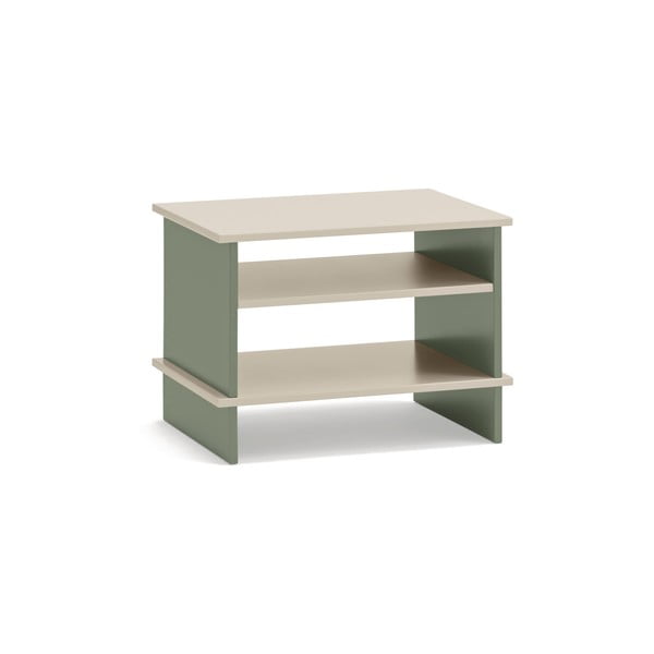 Zeleno-krémový noční stolek s poličkami Inari – Teulat