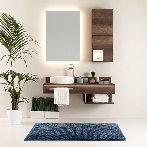 Tmavě modrá koupelnová předložka 70x120 cm Bati – Restilo-image-1