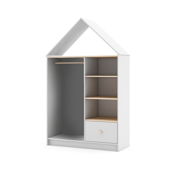 Bílá otevřená dětská šatní skříň 110x180 cm Estefania – Marckeric-image-4