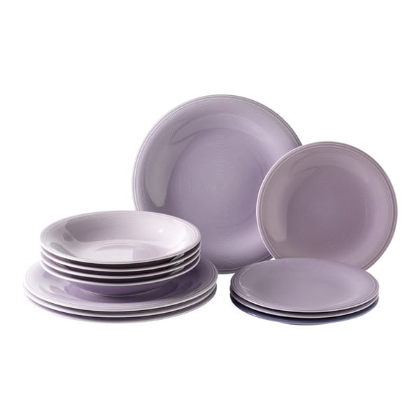 12dilná fialová porcelánová sada nádobí Like by Villeroy & Boch Group