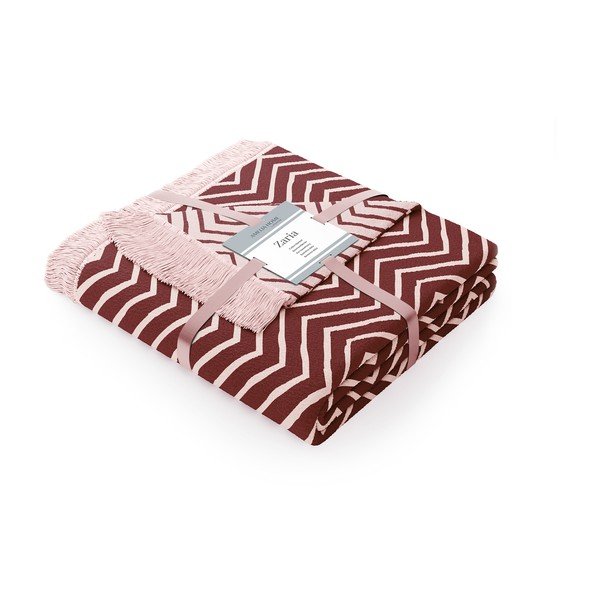 Růžovo-fialová deka s příměsí bavlny AmeliaHome Twisty, 150 x 200 cm-image-2