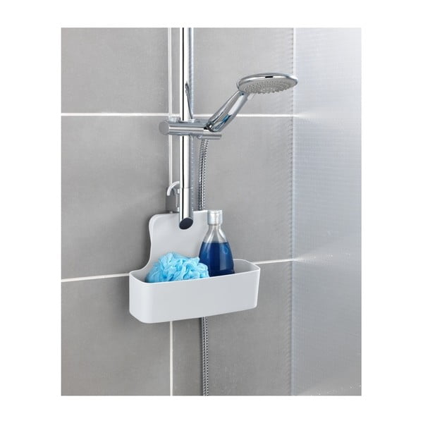 Bílá závěsná polička do sprchy Wenko Barcelona-image-1