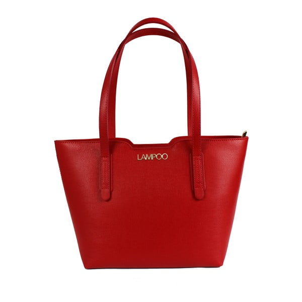 Červená kožená kabelka Lampoo Kappa